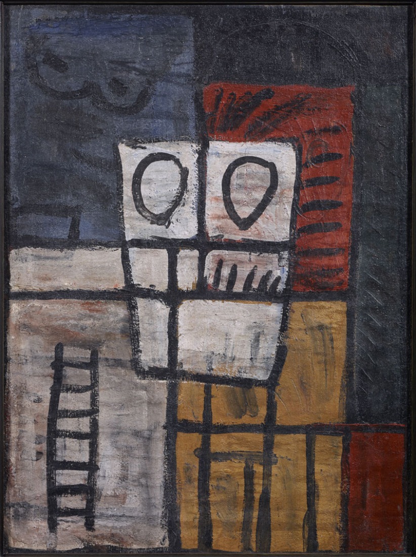 Forma anímica en una estructura por Joaquín Torres-García. c. 1929. Óleo sobre lienzo, 56 × 42 cm. Colección privada. Cortesía Galería Leandro Navarro. © Sucesión Joaquín Torres-García, Montevideo 2015. Fotografía: Joaquín Cortés