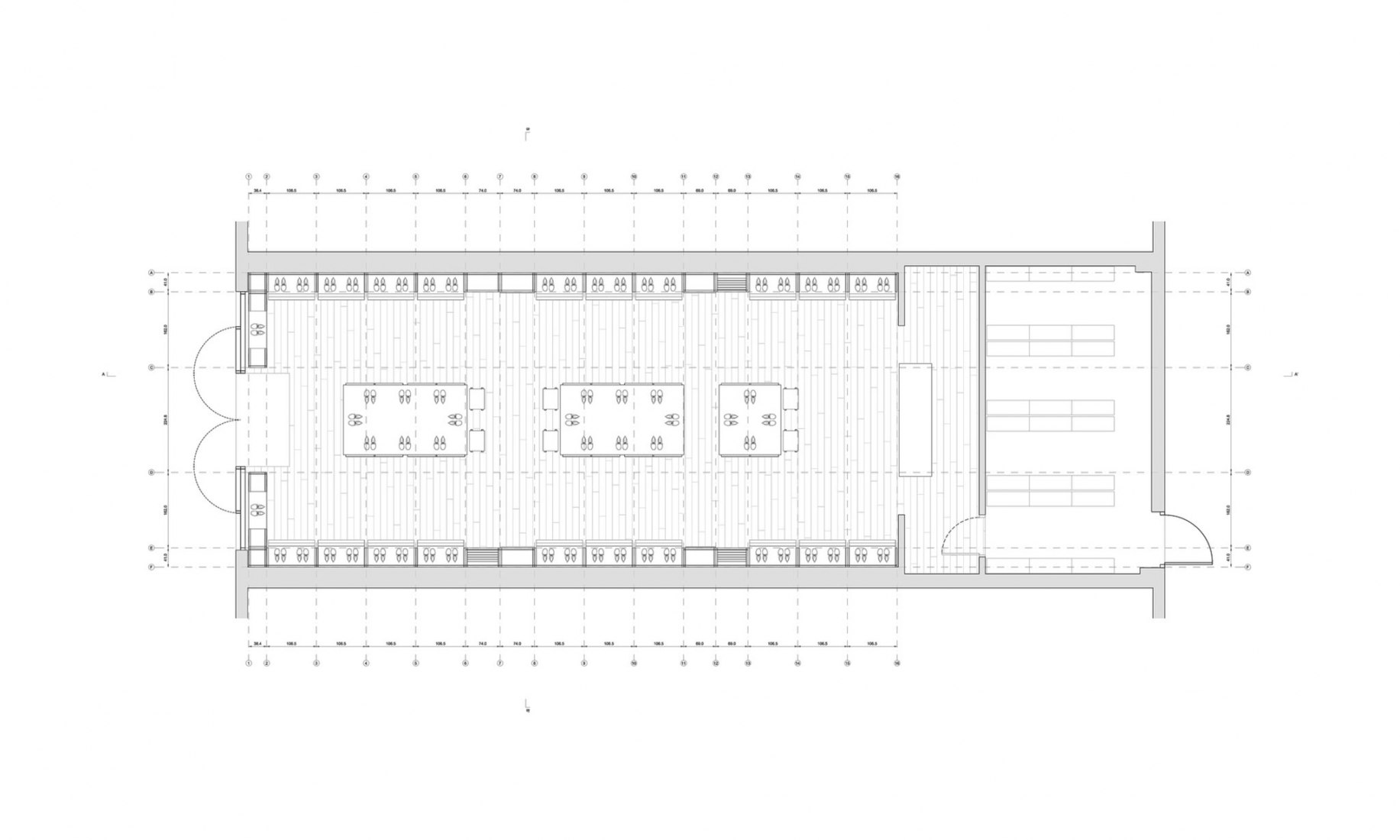 Plano de planta. Tienda Camper por Oficina Penadés.