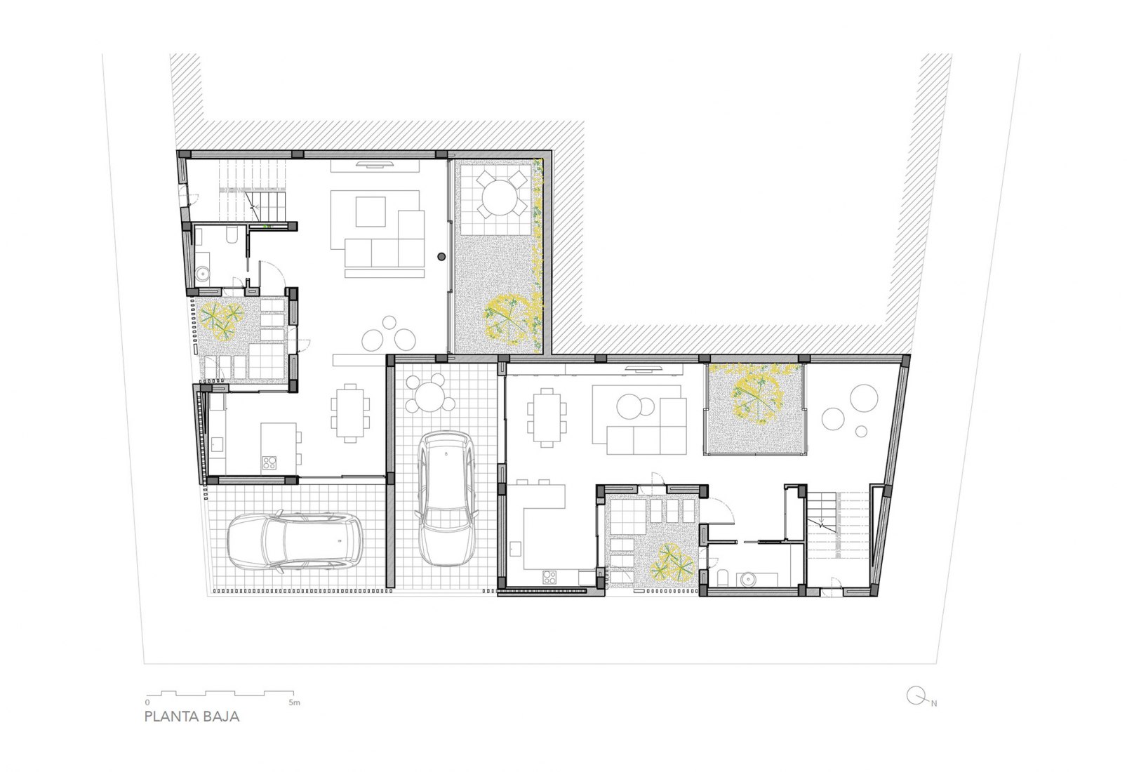 Planta baja. Casas Costacabana por Jose Moreno Ferre, Javier Peña Alcalde.