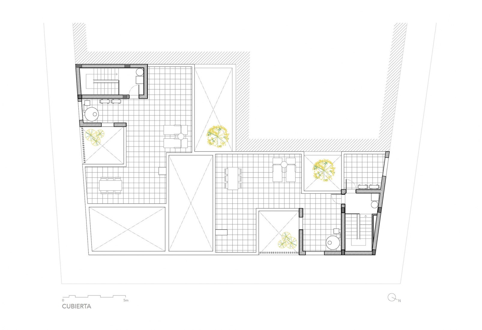 Planta cubierta. Casas Costacabana por Jose Moreno Ferre, Javier Peña Alcalde.