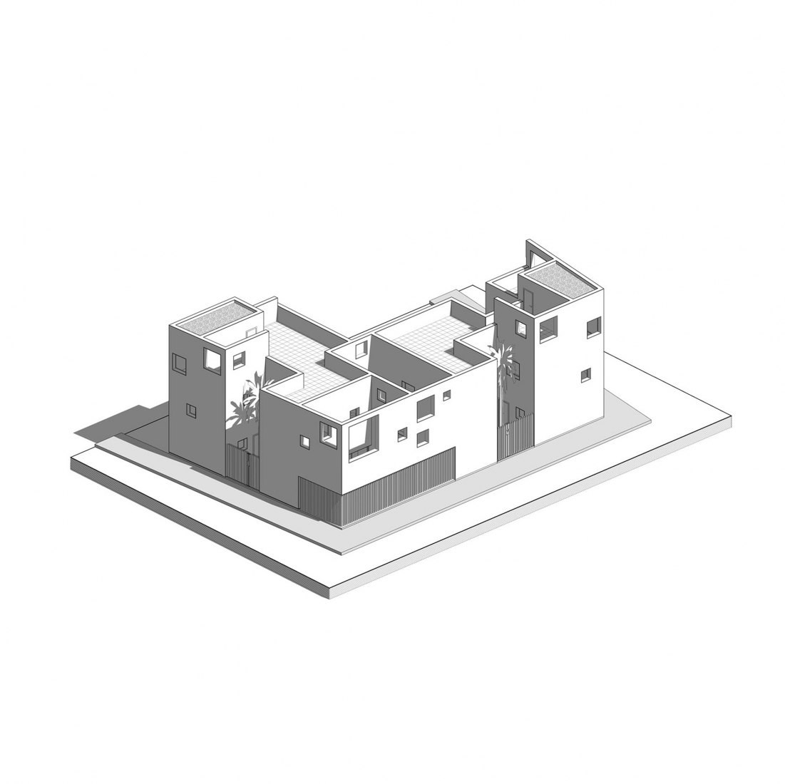 Axonometría. Casas Costacabana por Jose Moreno Ferre, Javier Peña Alcalde.