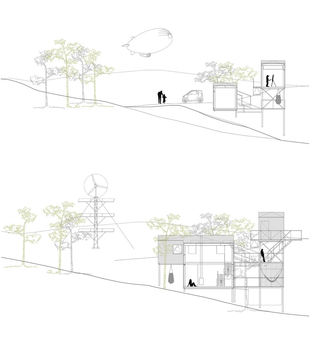 Section. rNrH industrialized home by Juan Marco Arquitectos.
