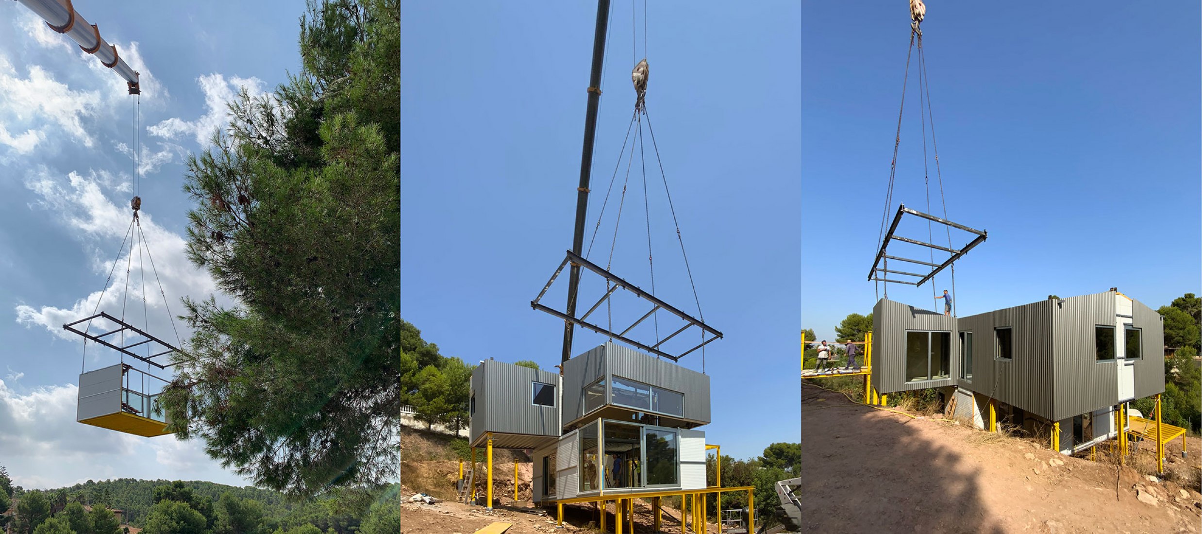 Construction process. rNrH industrialized home by Juan Marco Arquitectos. Photograph by Diego Opazo.