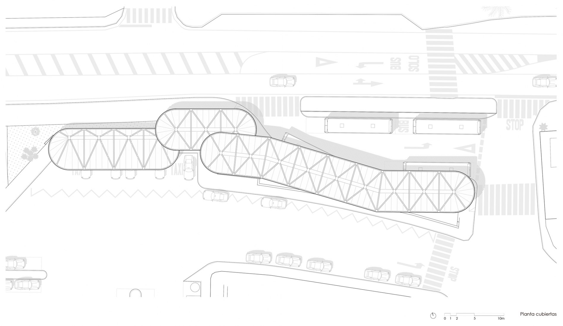 Ground plan. Torrox bus and taxis station by Juan Navarro Arquitectos.