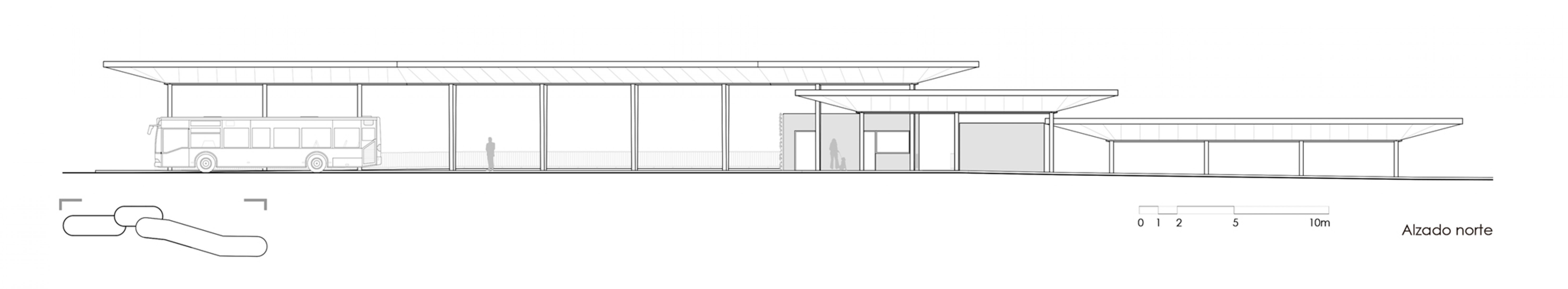 North facade. Torrox bus and taxis station by Juan Navarro Arquitectos.