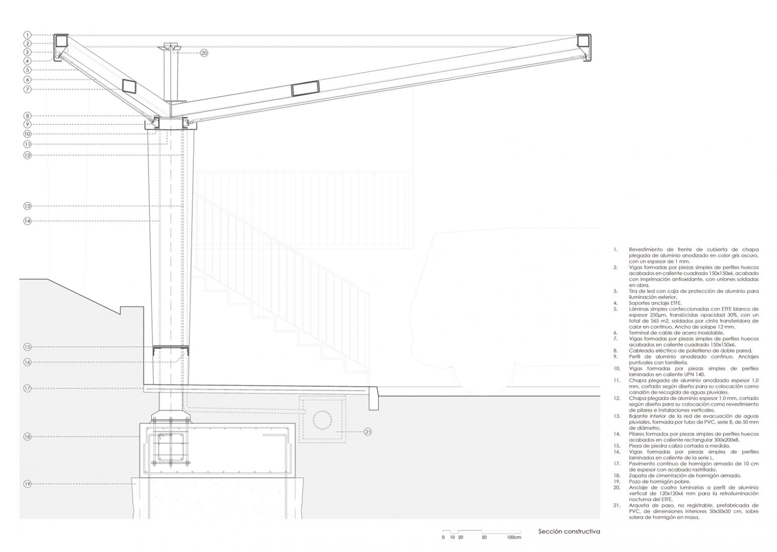 Detail. Torrox bus and taxis station by Juan Navarro Arquitectos.