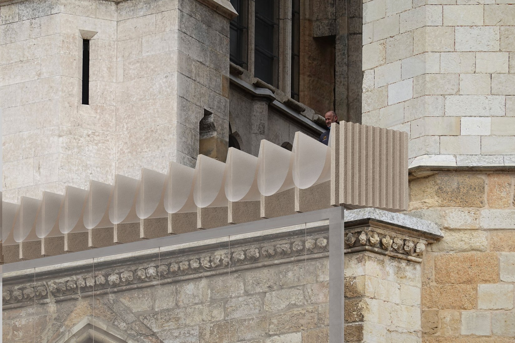 Visualización. Un "velo" para proteger el pórtico de la Catedral de León por Julio César Moreno.