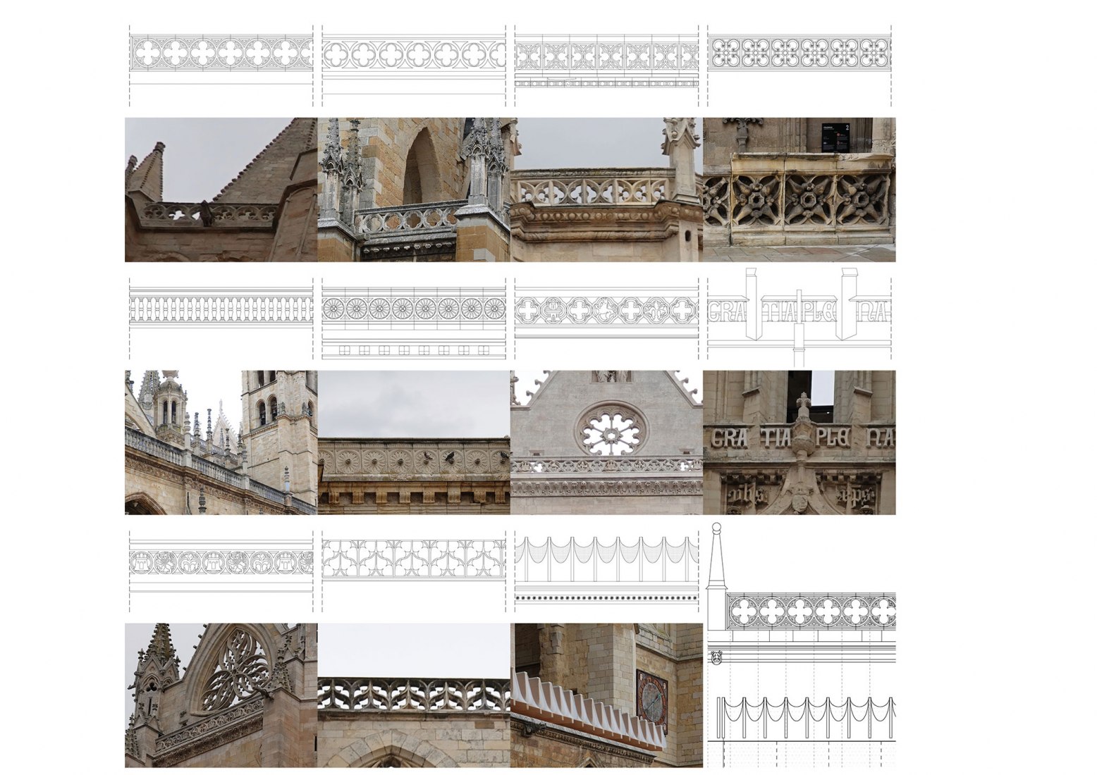 Cresterías. Un "velo" para proteger el pórtico de la Catedral de León por Julio César Moreno.