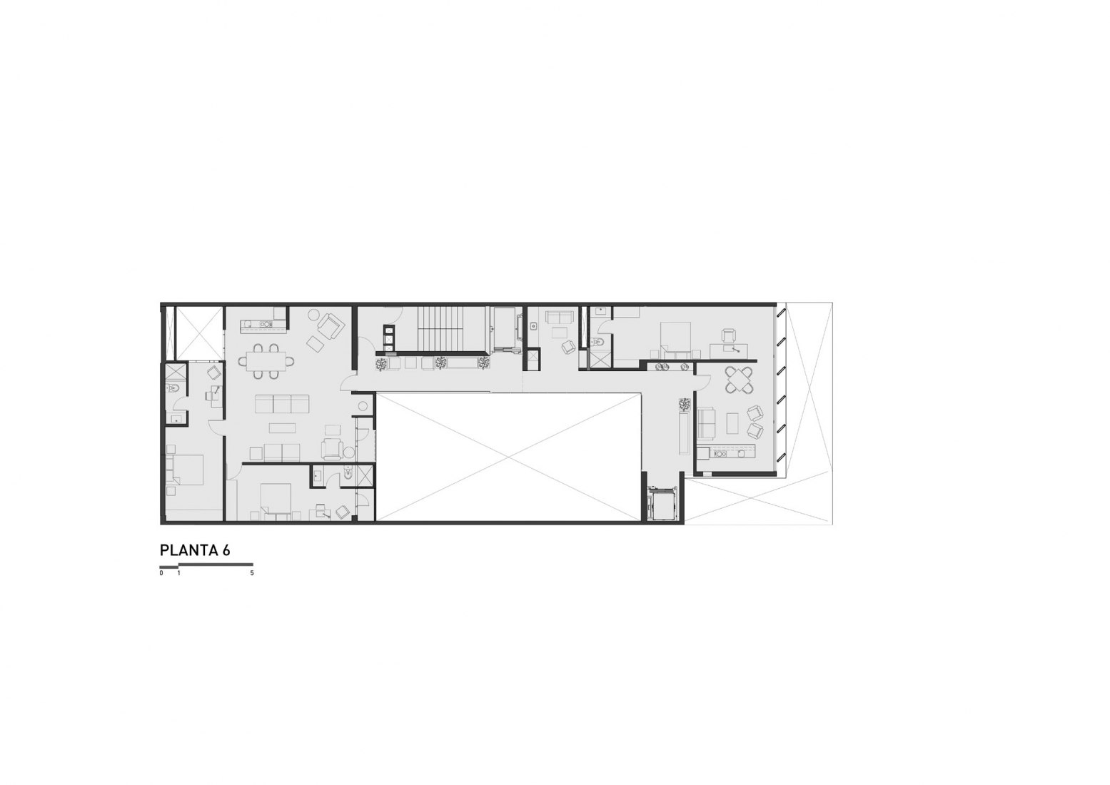 Fitht floor plan. Atenea Building. Courtesy of K+M Arquitectos y Urbanismo