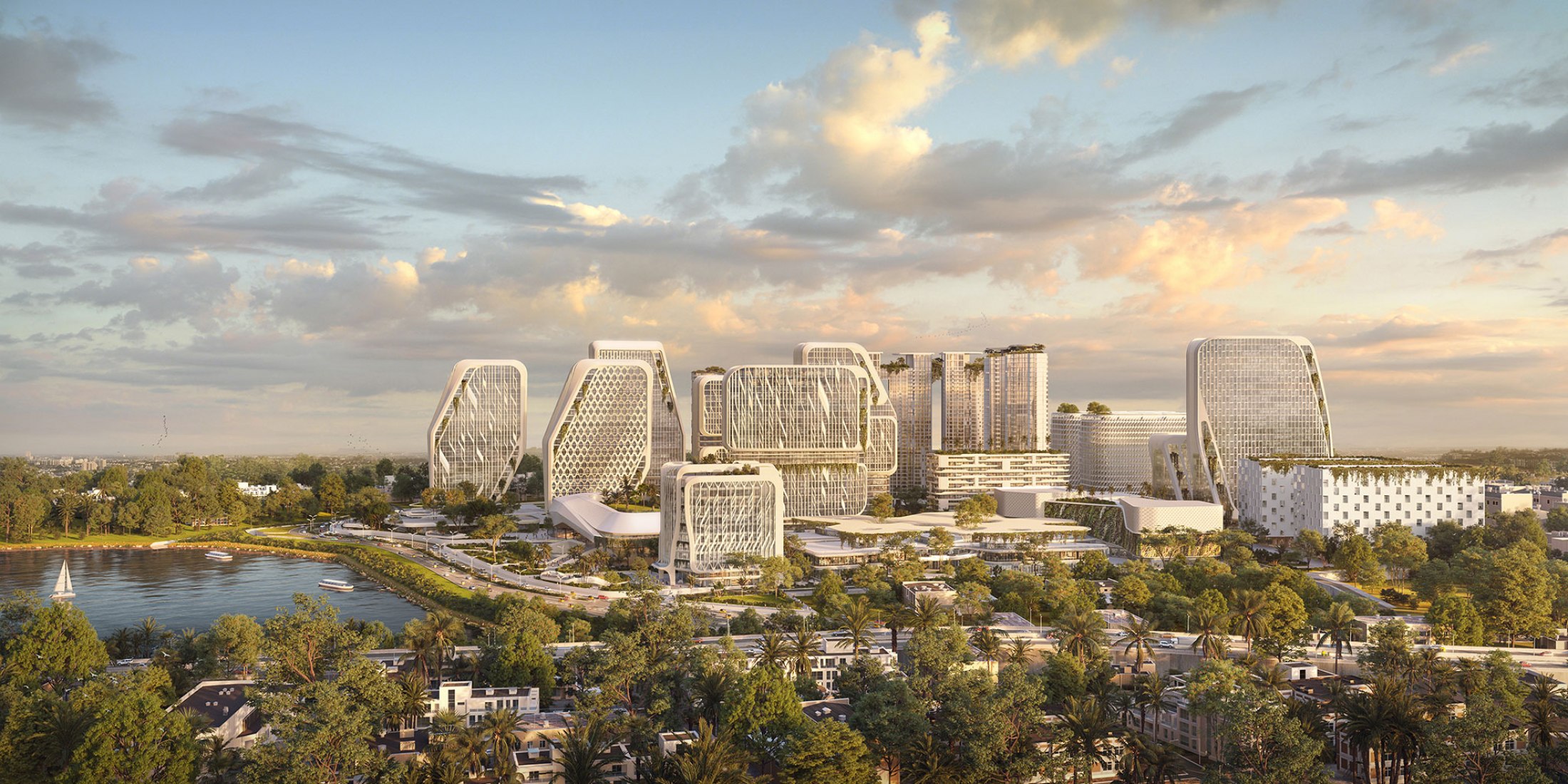 Visualización. Karle Town Centre Masterplan de Bangalore por UNStudio.