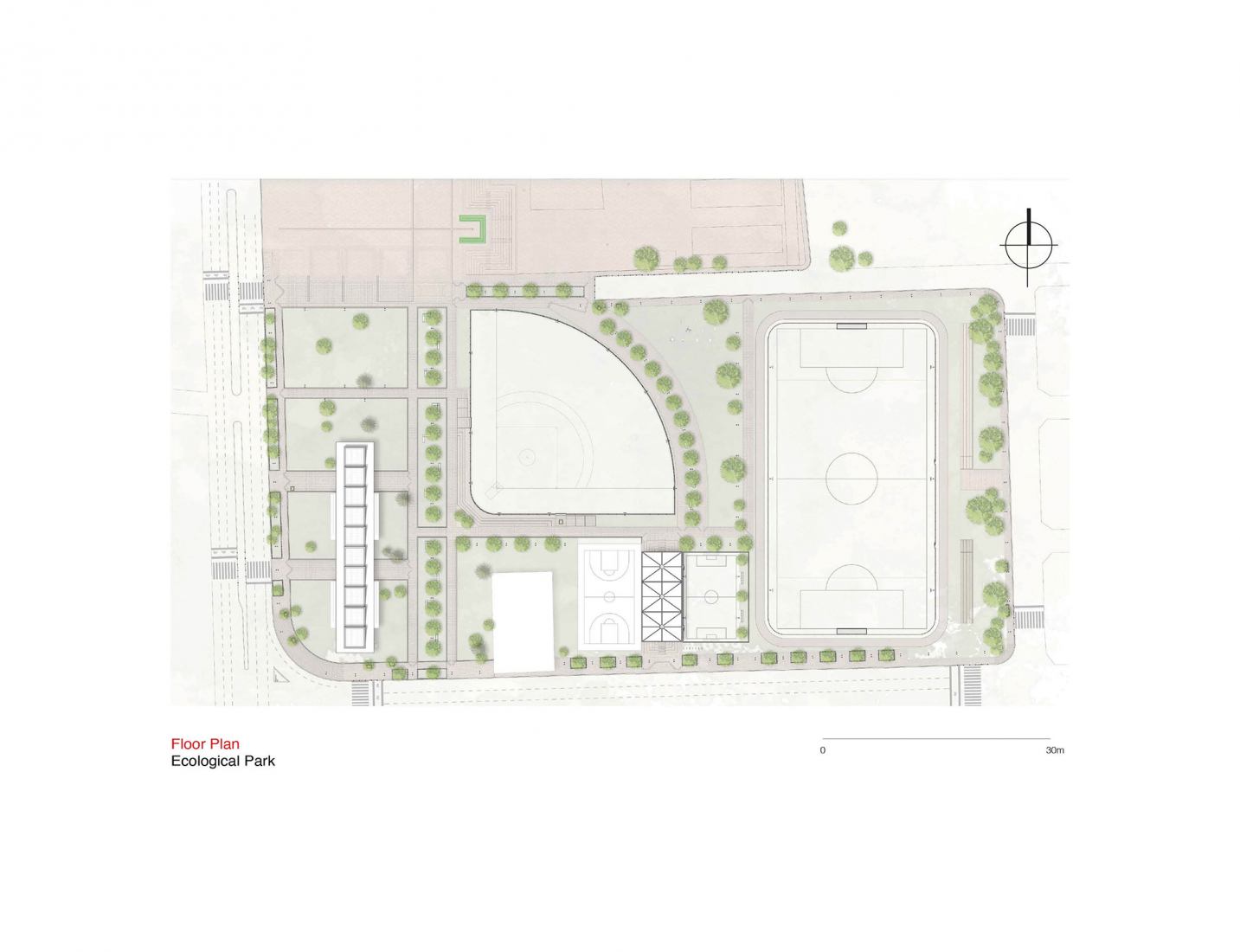 Plano de planta. Centro Social Casino y el Centro de Desarrollo Comunitario por KEN.