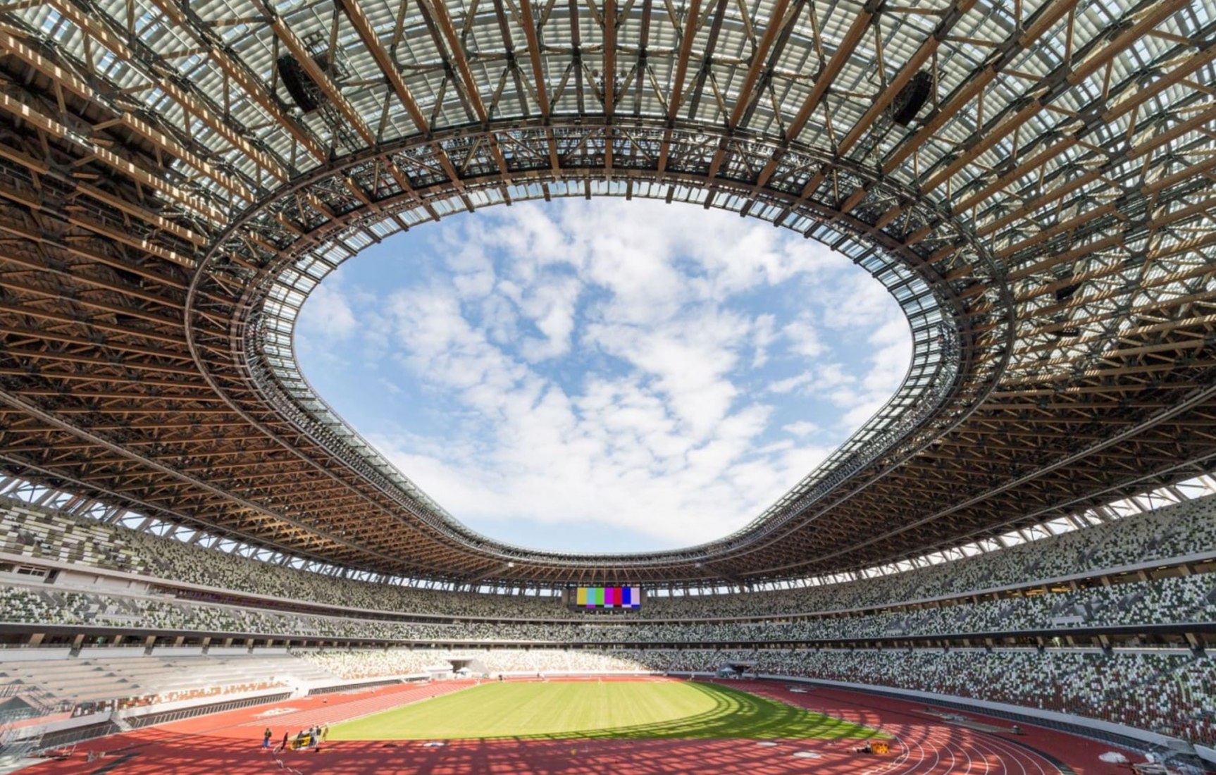 Tokyo National Stadium by Kengo Kuma. © Taisei Corporation, Azusa Sekkei, Kengo Kuma & Associates Architects, Urban Design Office Joint Venture Creation, Provision.