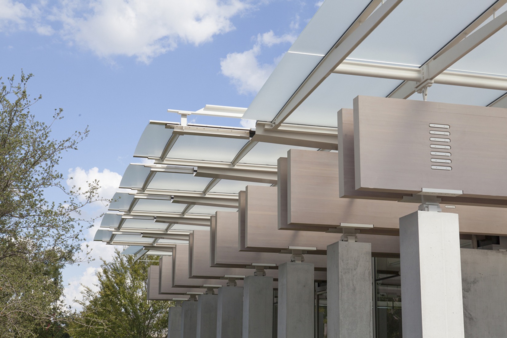 Detalle de la cubierta. Pabellón de Renzo Piano en el Museo de Arte Kimbell. Fotografía © Robert Laprelle.