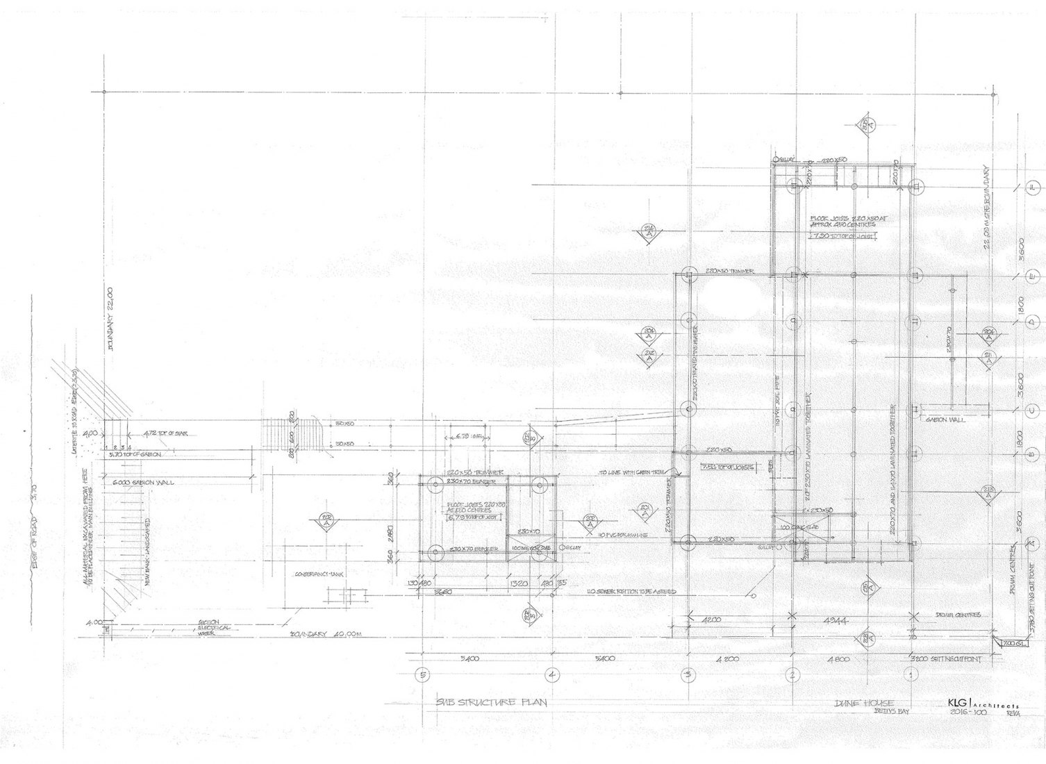 Structural plan. Dune House by KLG Architects.