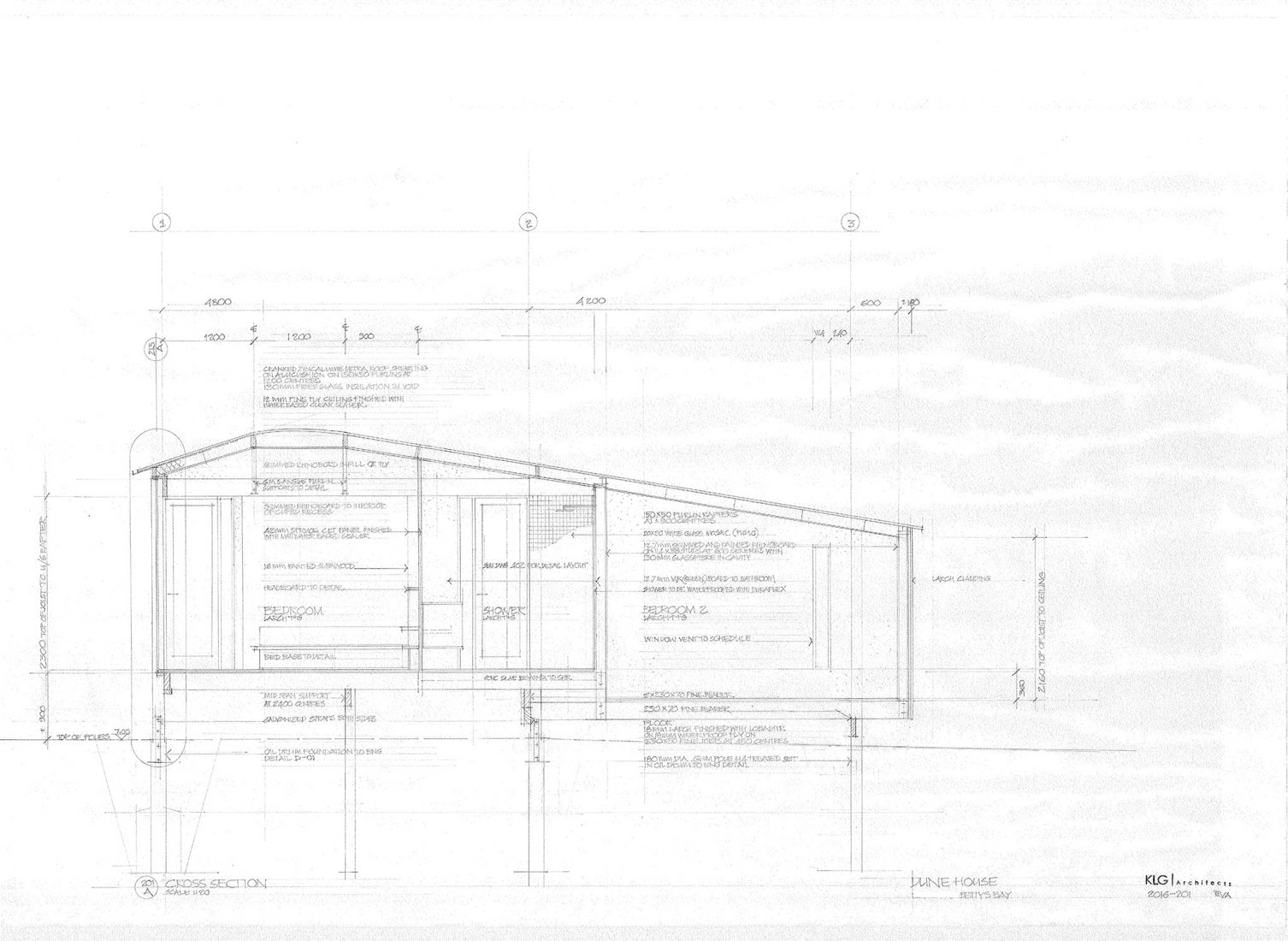Section. Dune House by KLG Architects.