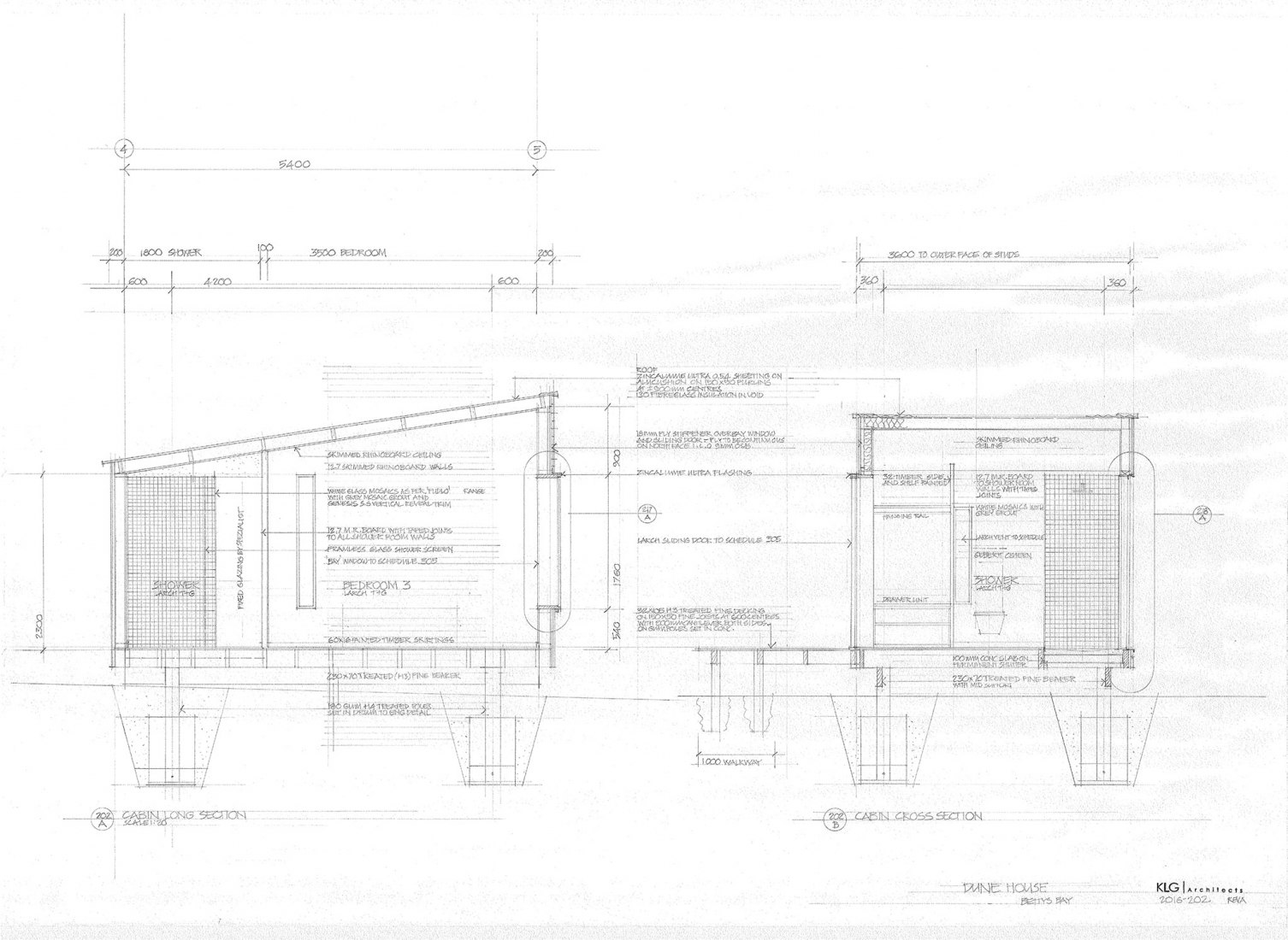 Section. Dune House by KLG Architects.