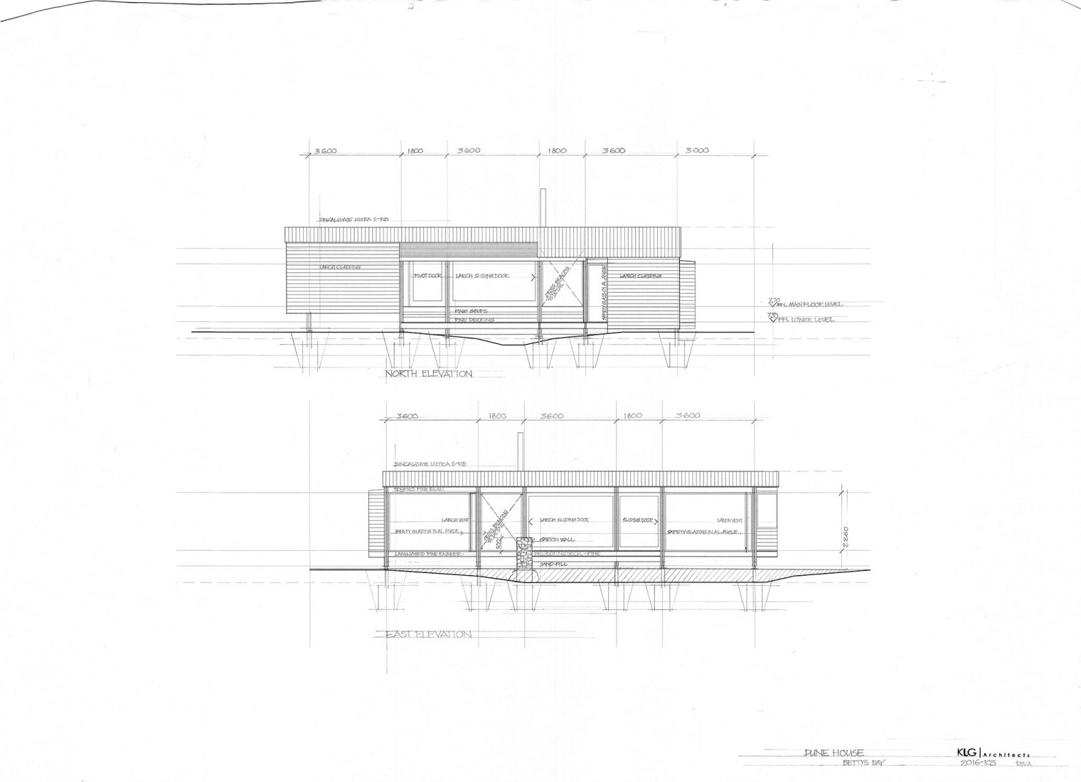 Elevation. Dune House by KLG Architects.