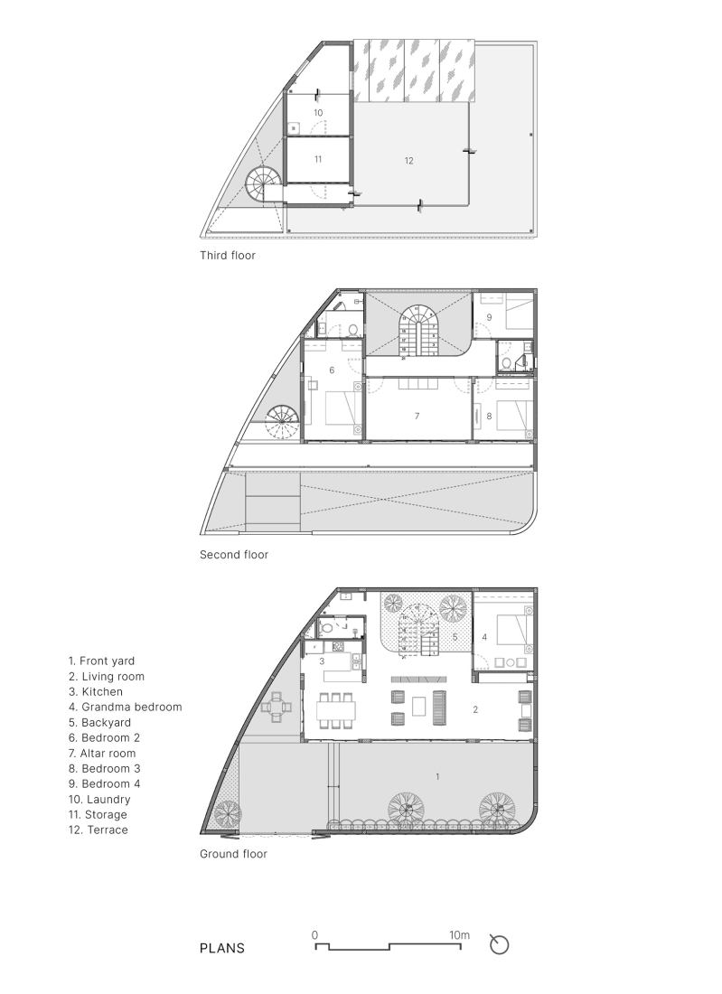 Planos de plantas. La Casa Grande por Km Architecture Office.