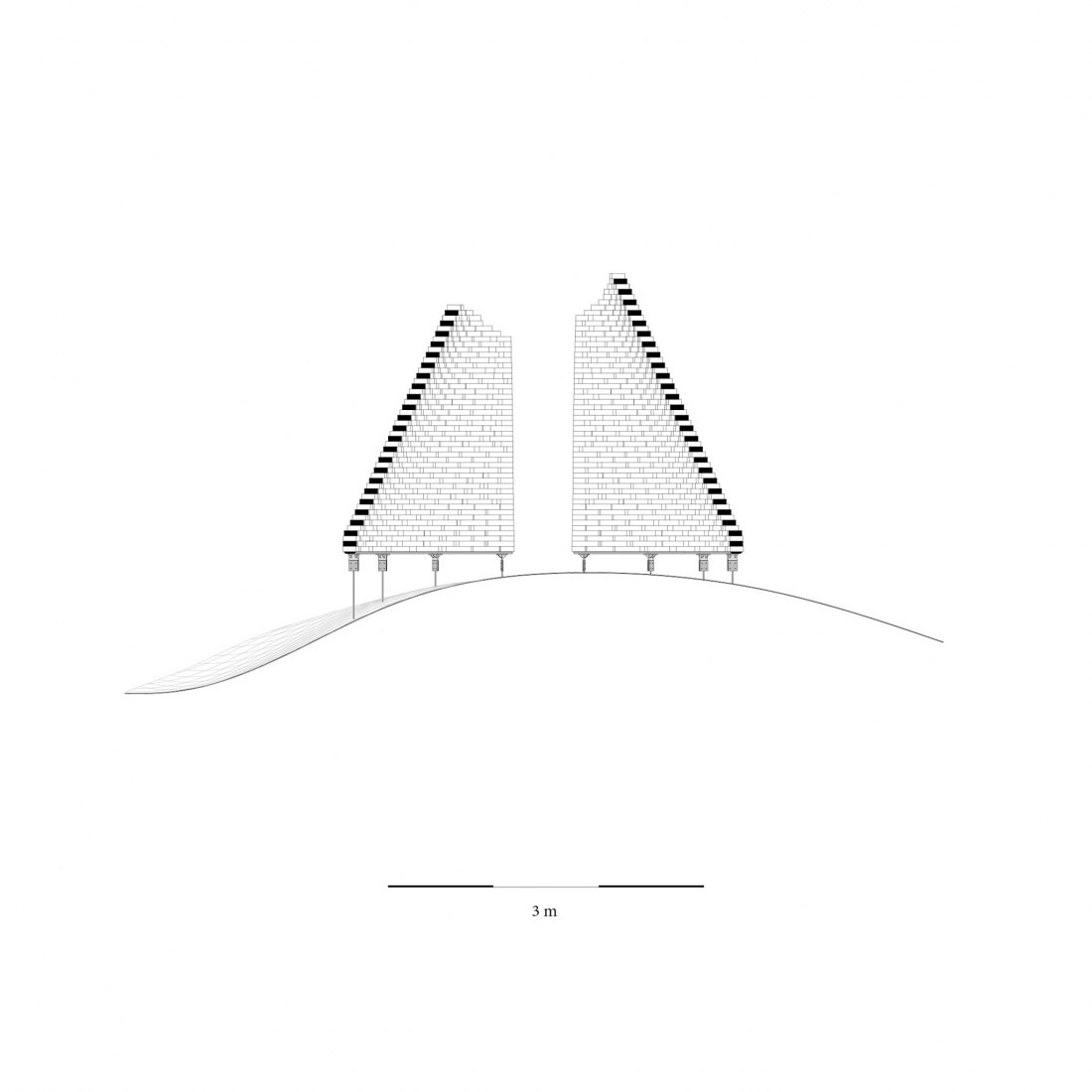 Section. Qaammat pavilion by Konstantin Arkitekter.