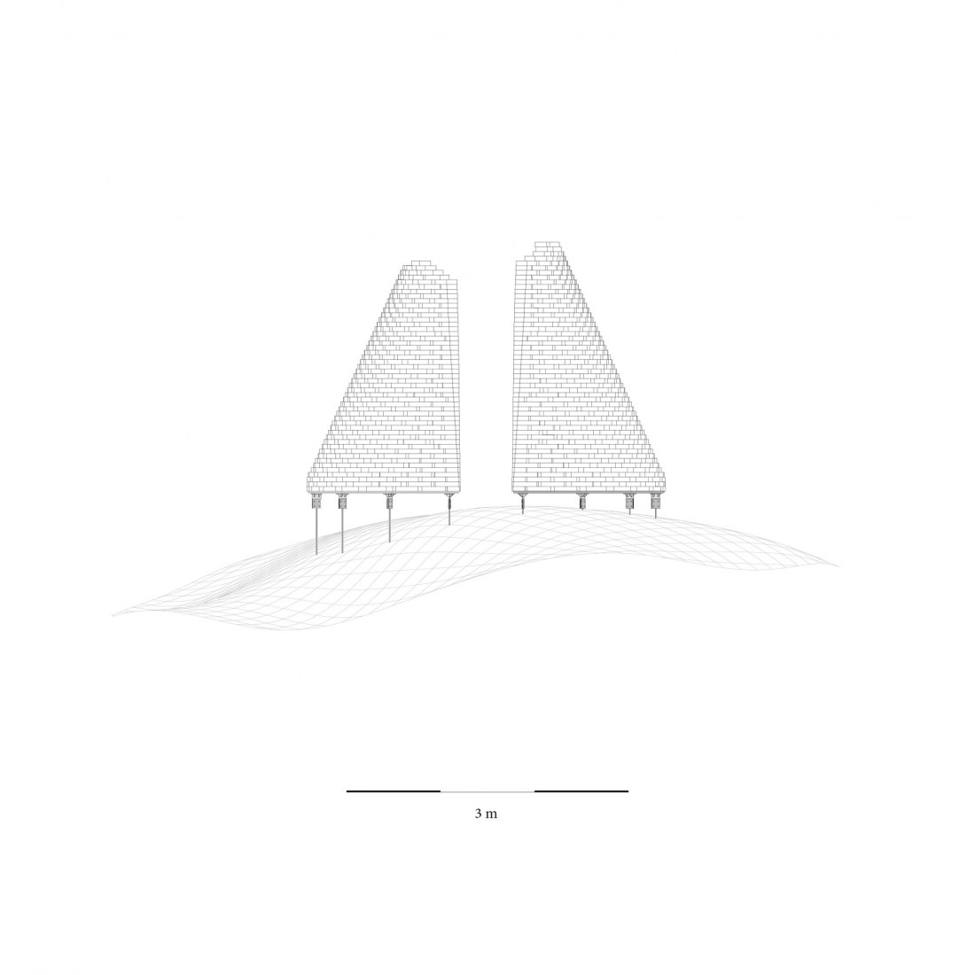 Elevation. Qaammat pavilion by Konstantin Arkitekter.