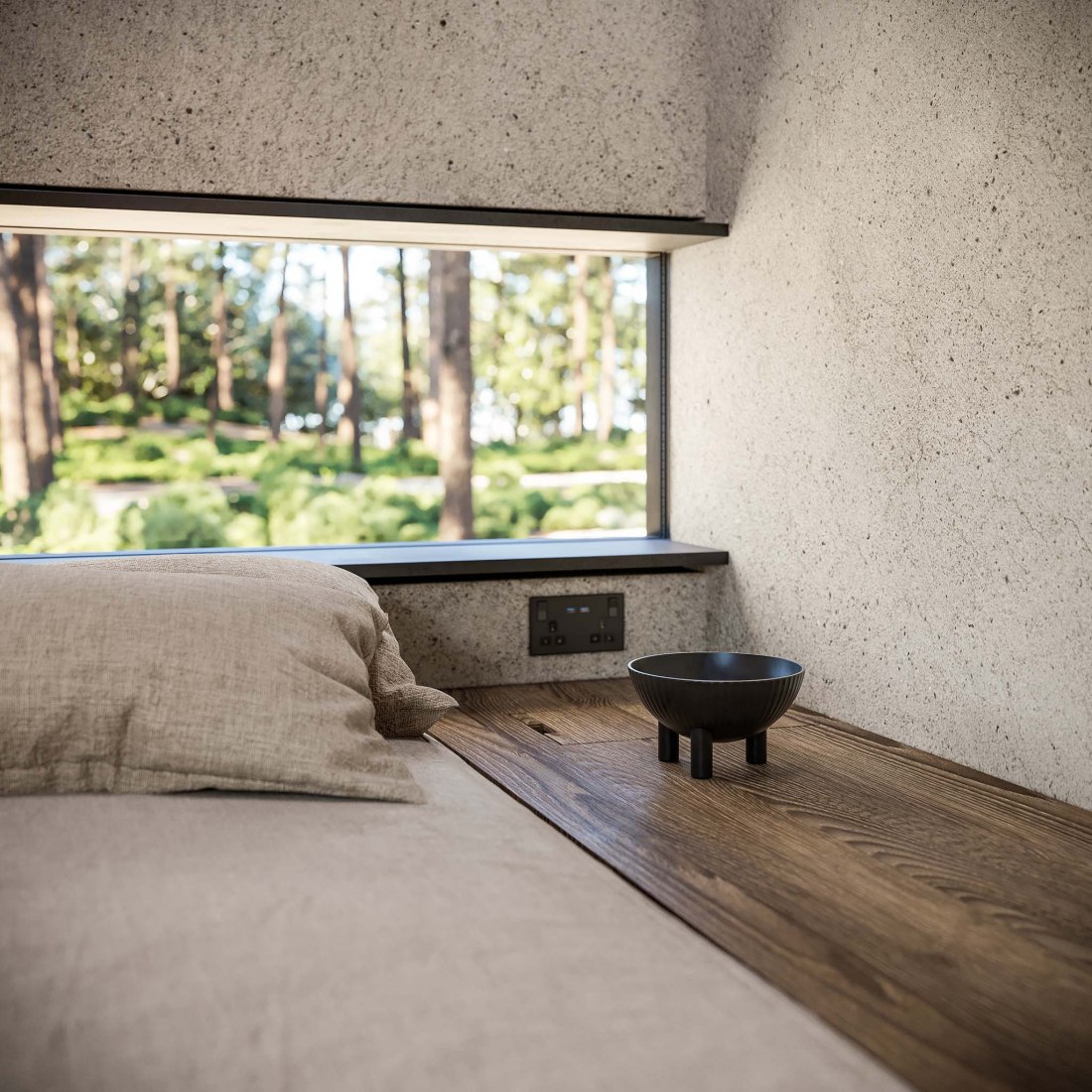 Hytte Cabins by Aylott & Van Tromp and Koto Design. Rendering by Merge Visualisation