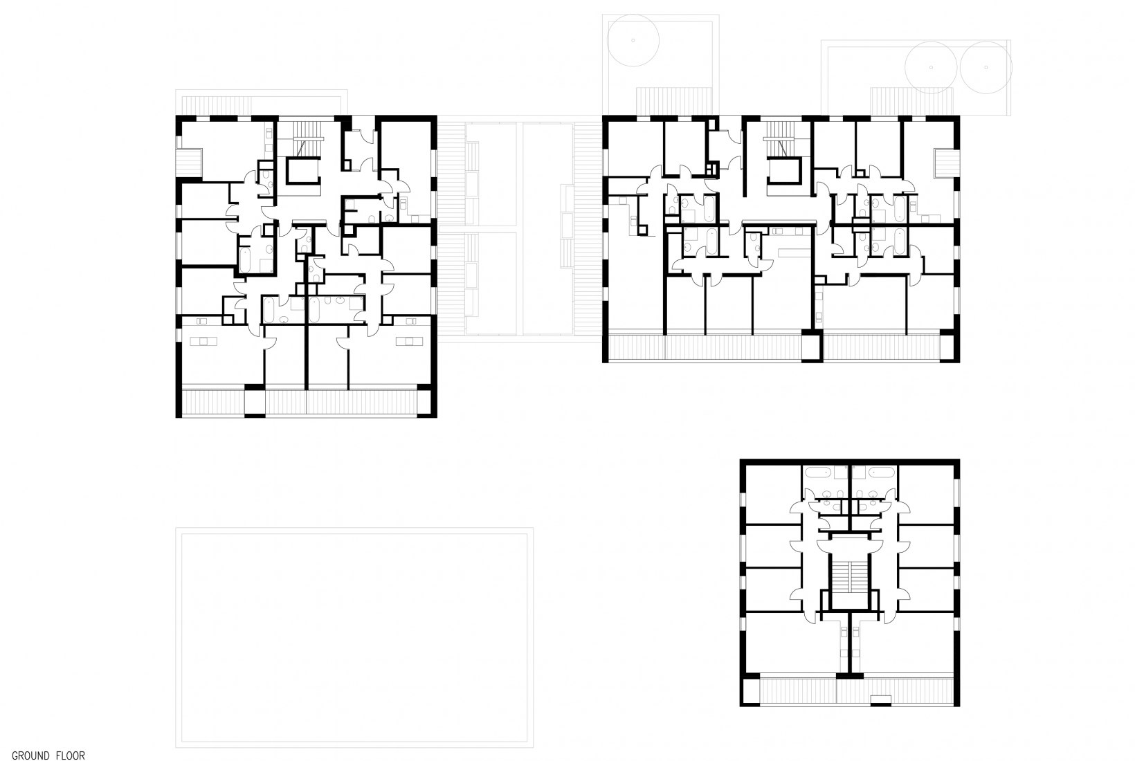Ground floor plan. Four Houses in One by Kuba & Pilař architekti