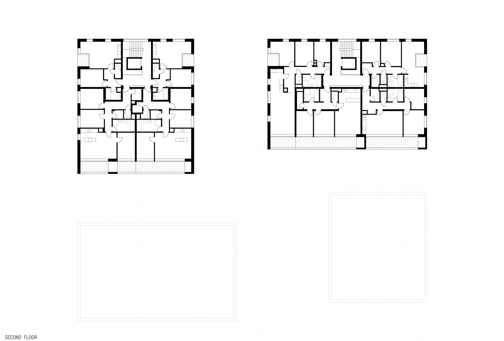 Second floor plan. Four Houses in One by Kuba & Pilař architekti