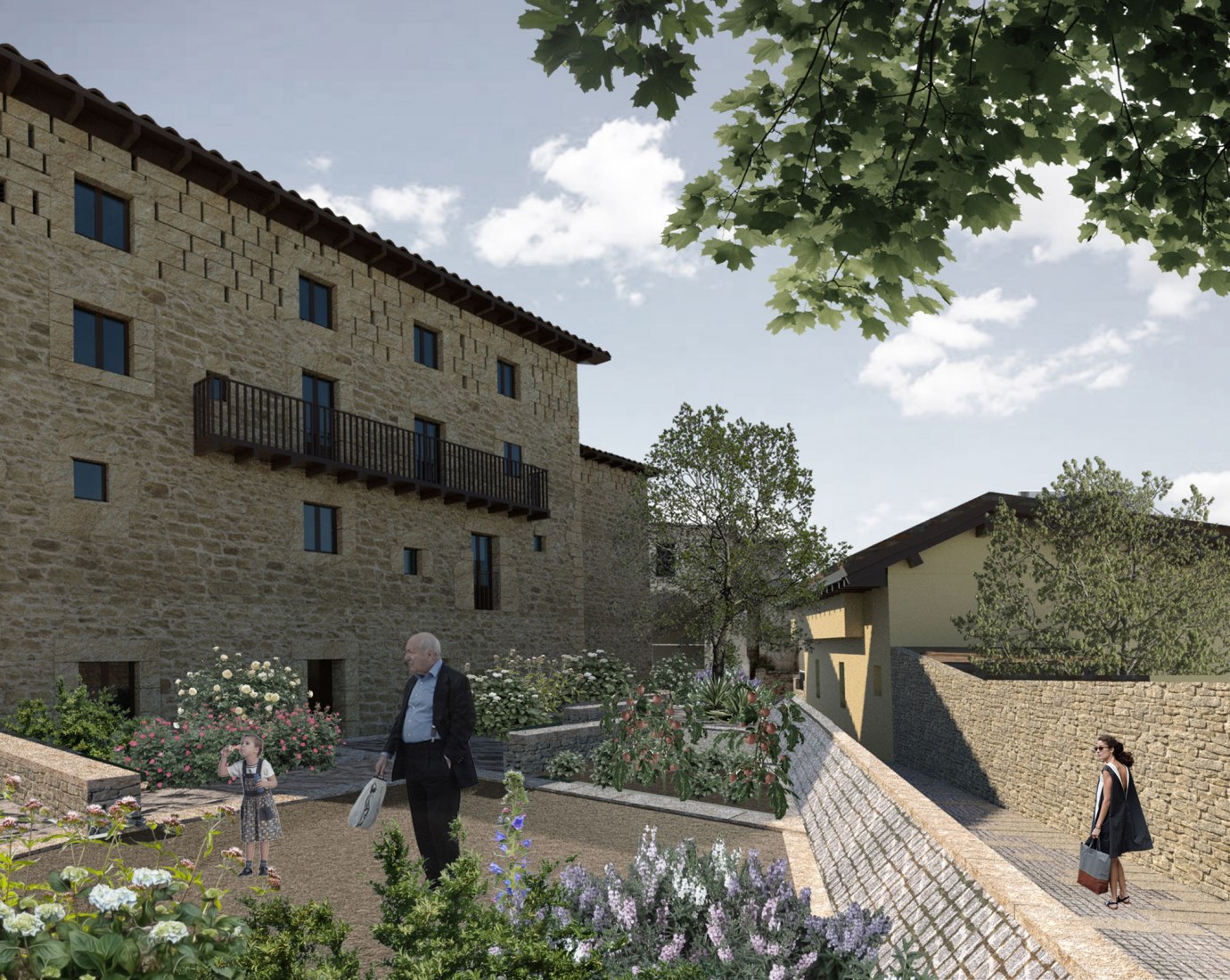 Rendering. First prize. "La Casa Encendida" by Susana Granizo Polo and Silvia N. Gómez Díaz. Winning proposal for Valpuesta  municipality.