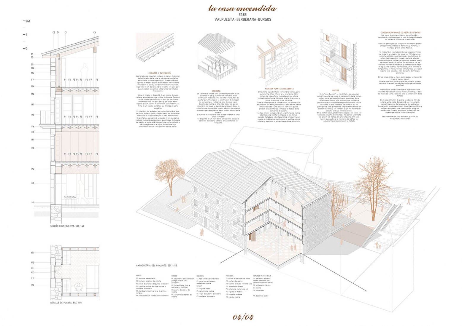 Board. First prize. "La Casa Encendida" by Susana Granizo Polo and Silvia N. Gómez Díaz. Winning proposal for Valpuesta  municipality.