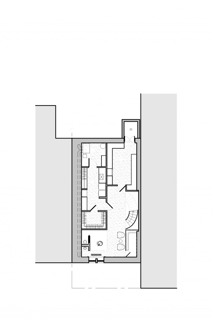 Planta sótano. Maison du Parc por La Shed Architecture.