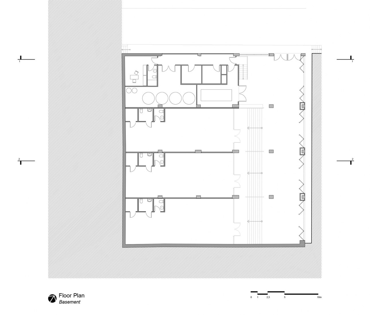 Plano de planta sotano. La Moderna por SKETCH.