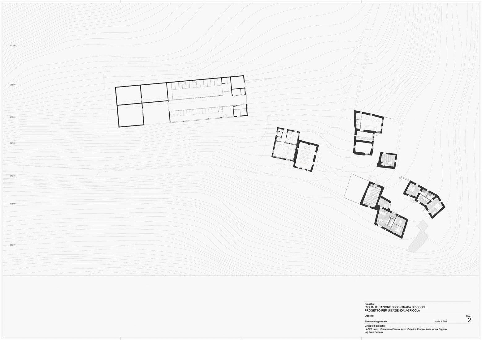Plano de planta baja. Rehabilitación de Contrada Bricconi por LabF3.
