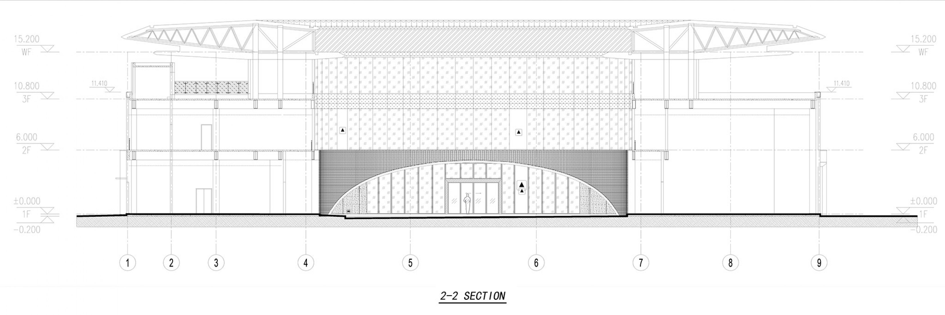 Sección 2-2. JianYe·LanHai ZhengFeng Hotel por Lacime Architects