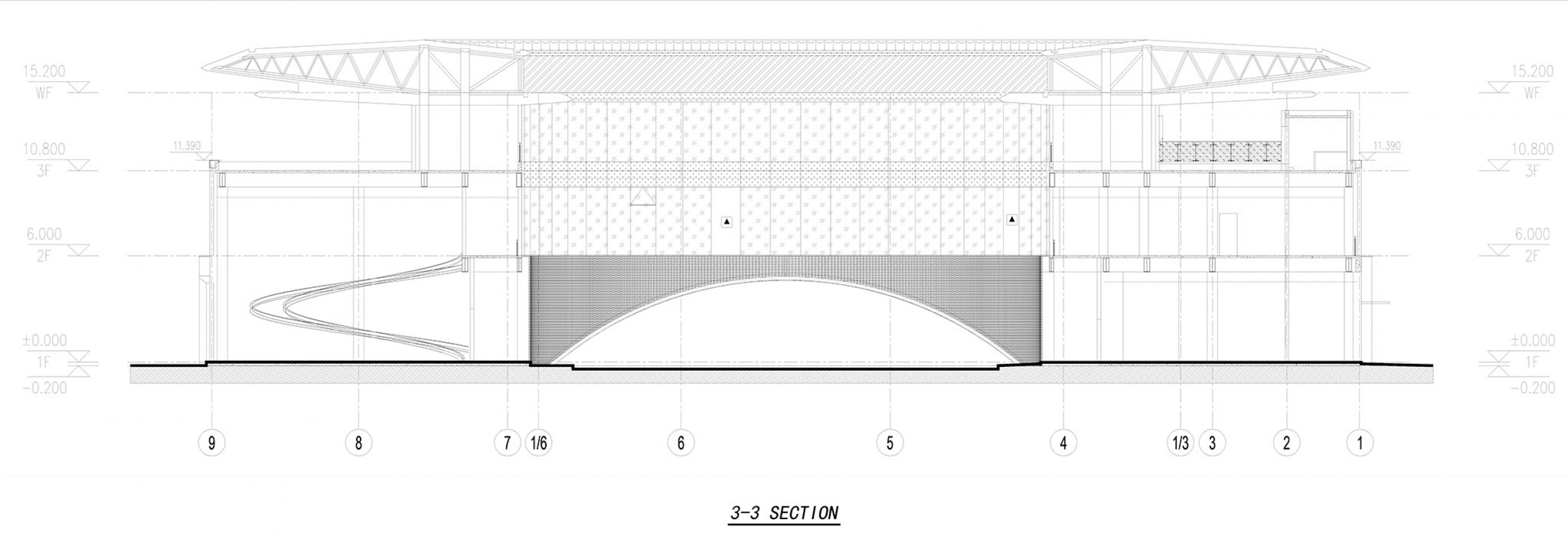 Sección 3-3. JianYe·LanHai ZhengFeng Hotel por Lacime Architects