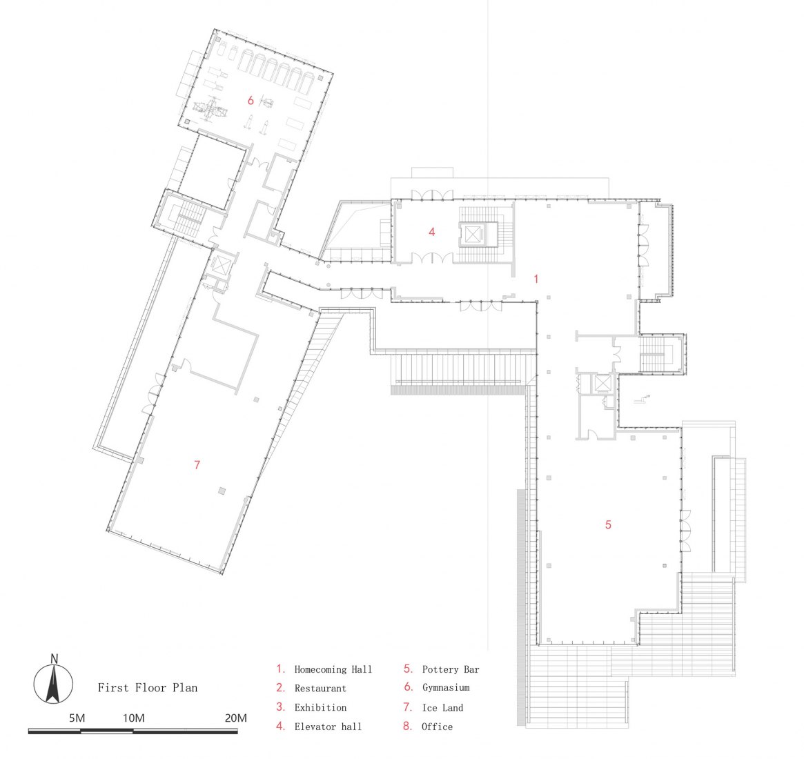 Plano de planta alta. Vanke Beijing Upward por Lacime Architects.