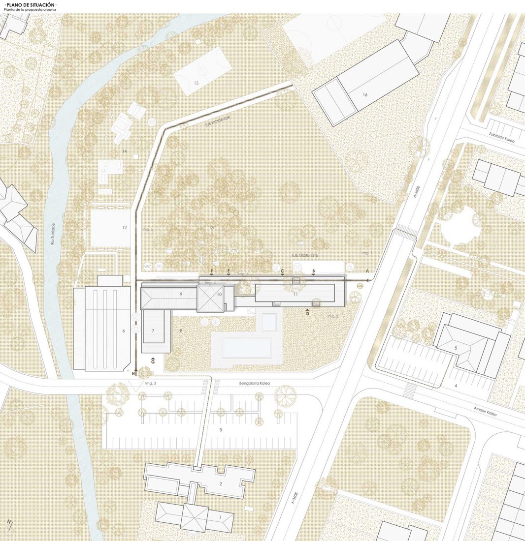 Plan site. Restoration and Expansion of the Bengolarra Complex by Lafuente Silva Arquitectos