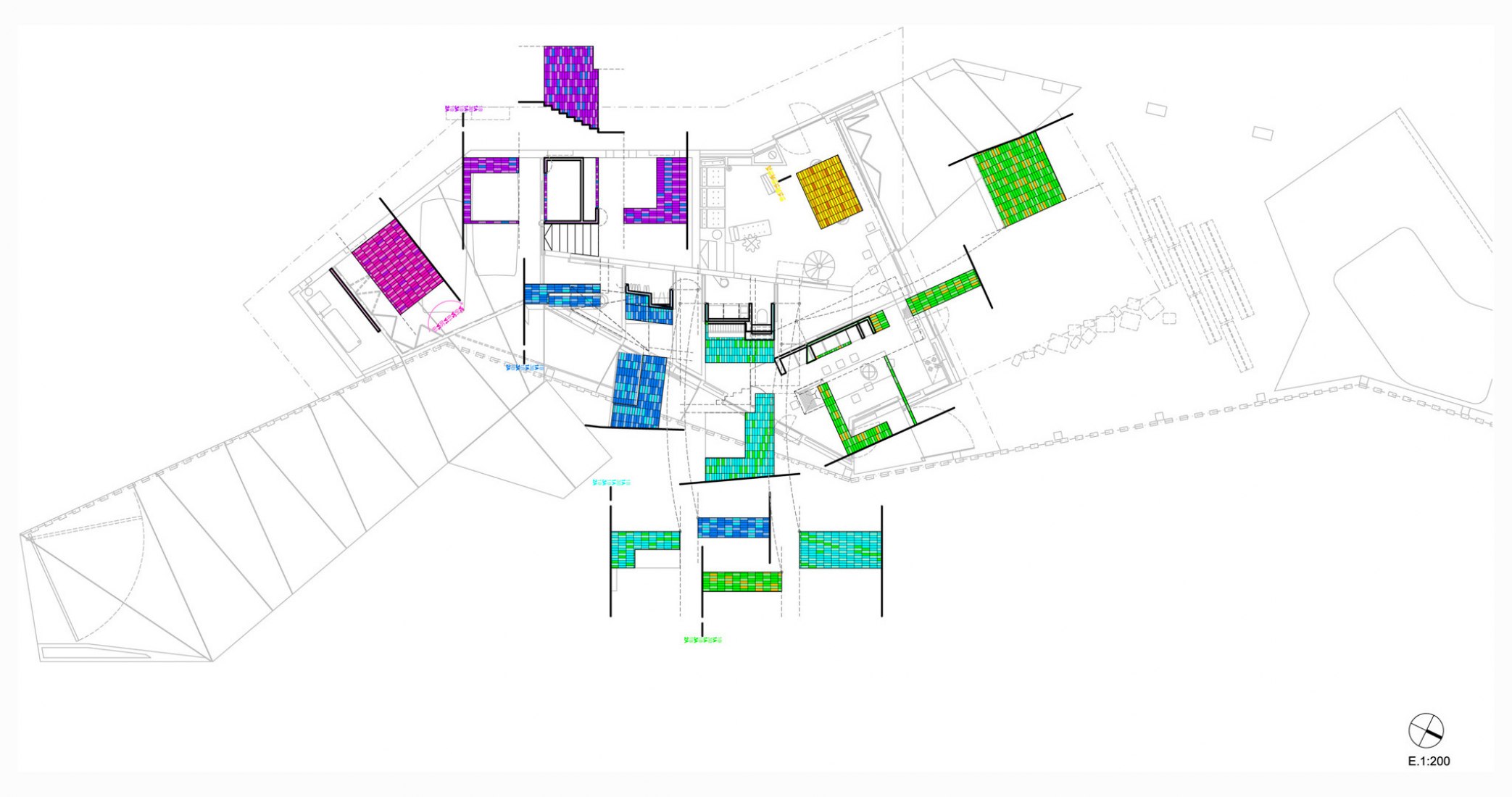 Exploded diagram of the facade. Bitxo house. Courtesy of Lagula arquitectes.
