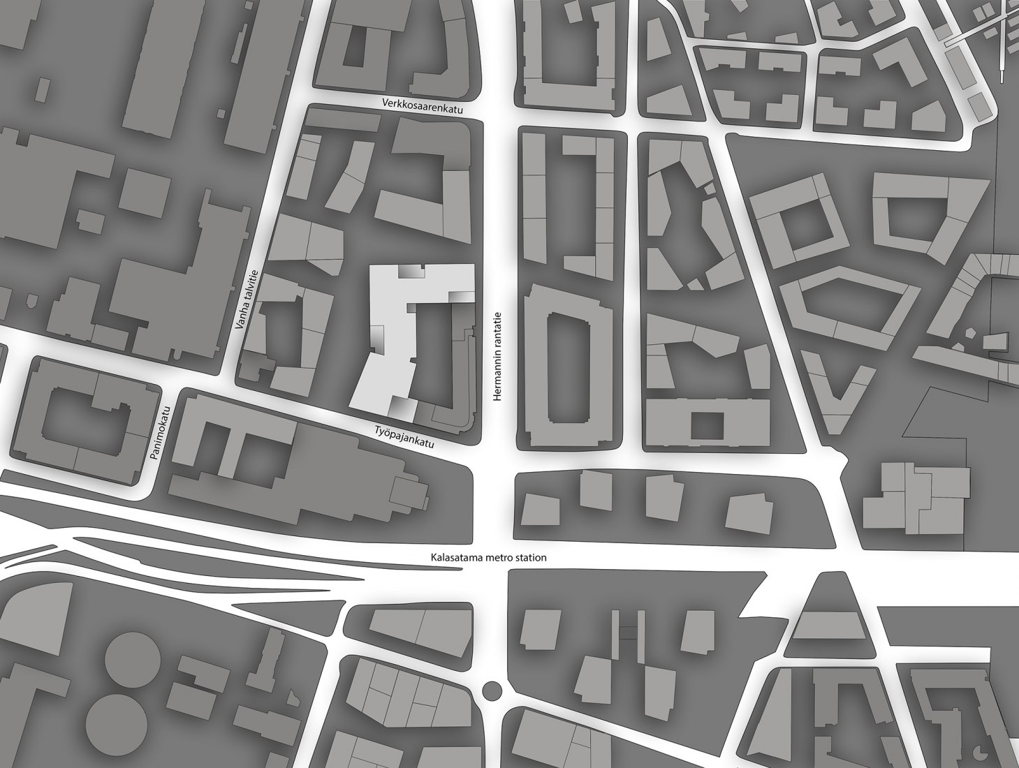 Site plan. Urban Environment House by Lahdelma & Mahlamäki Architects.