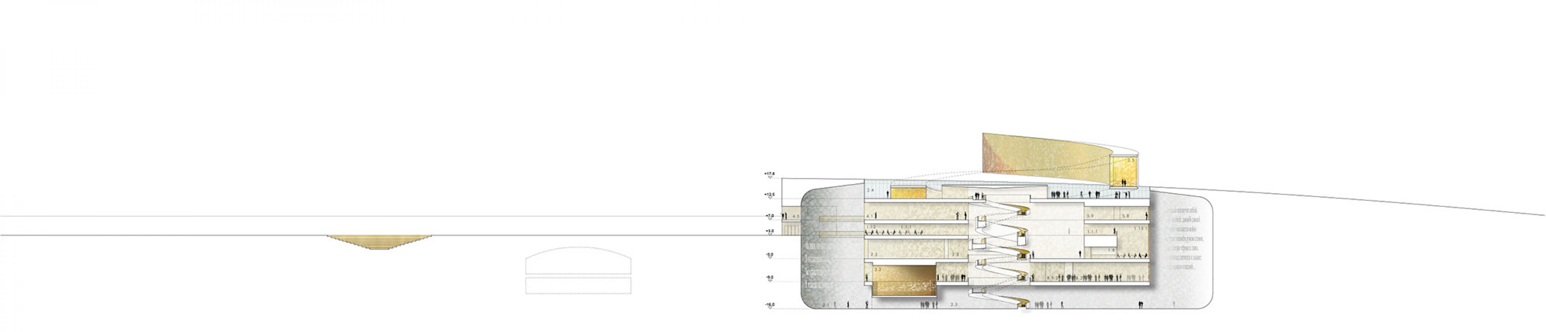 Section. Museum for the Defense and Siege of Leningrad by Lahdelma & Mahlmäki’s.