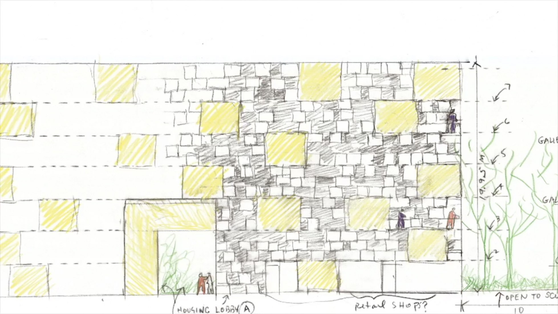 Hotel. Conceptual watercolor sketch. Image Courtesy of Steven Holl / Imagine Angers