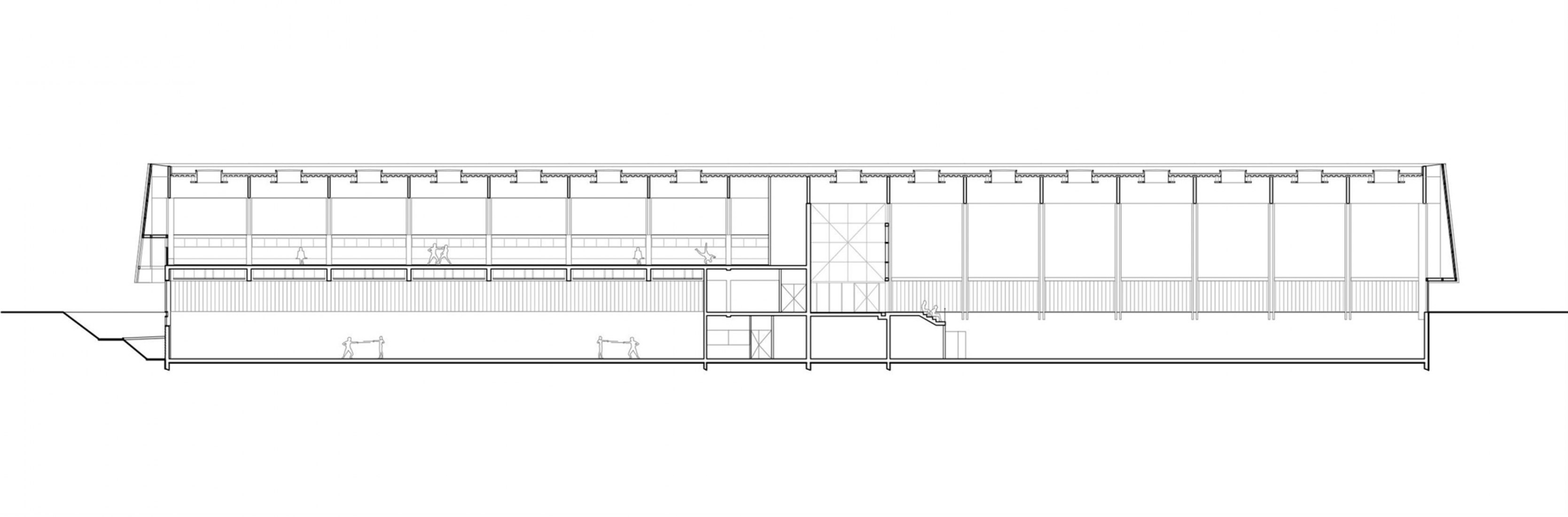 Section. Sport Center Paris by Leclercq Associés architecture