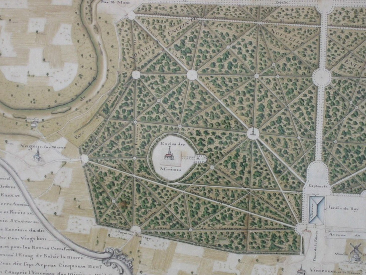 Map of the old clos des minimes. Sport Center Paris by Leclercq Associés architecture