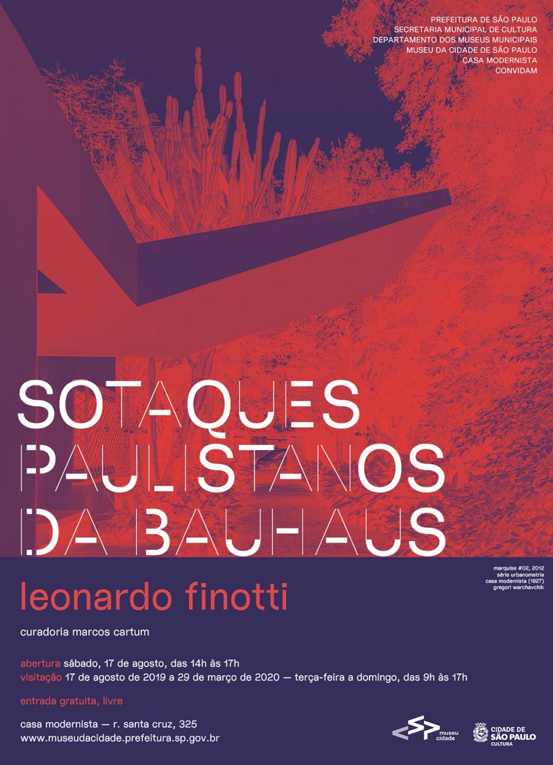 Cartel. Serie “Sotaques Paulistanos da Bauhaus” (Inflexiones de la Bauhaus en São Paulo) por Leonardo Finotti
