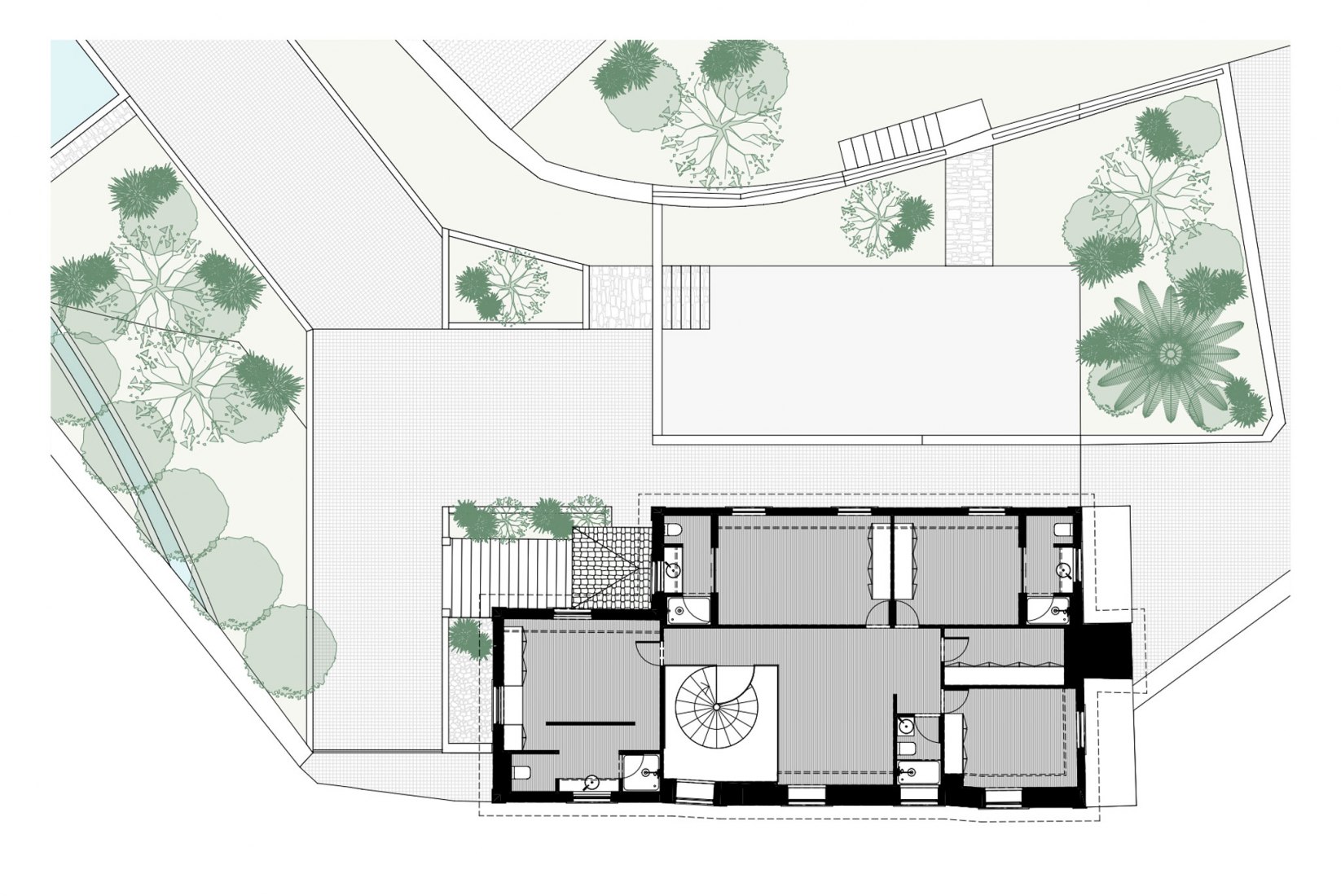 Planta primera. Casa verde por Liliana Maciel.