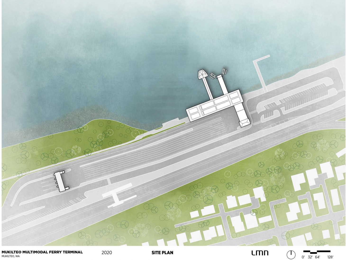 Plano de situación. Terminal de Ferry Mukilteo Multimodal por LMN Architects