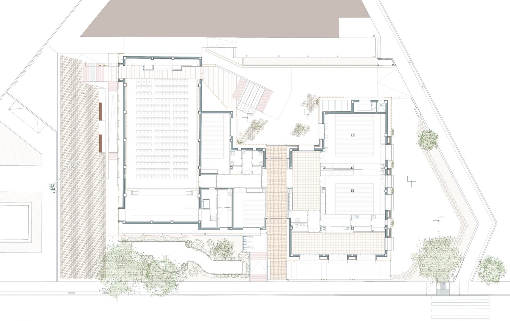 Plano de panta. Centro Cívico Roldán por López+Aroca Arquitectura.