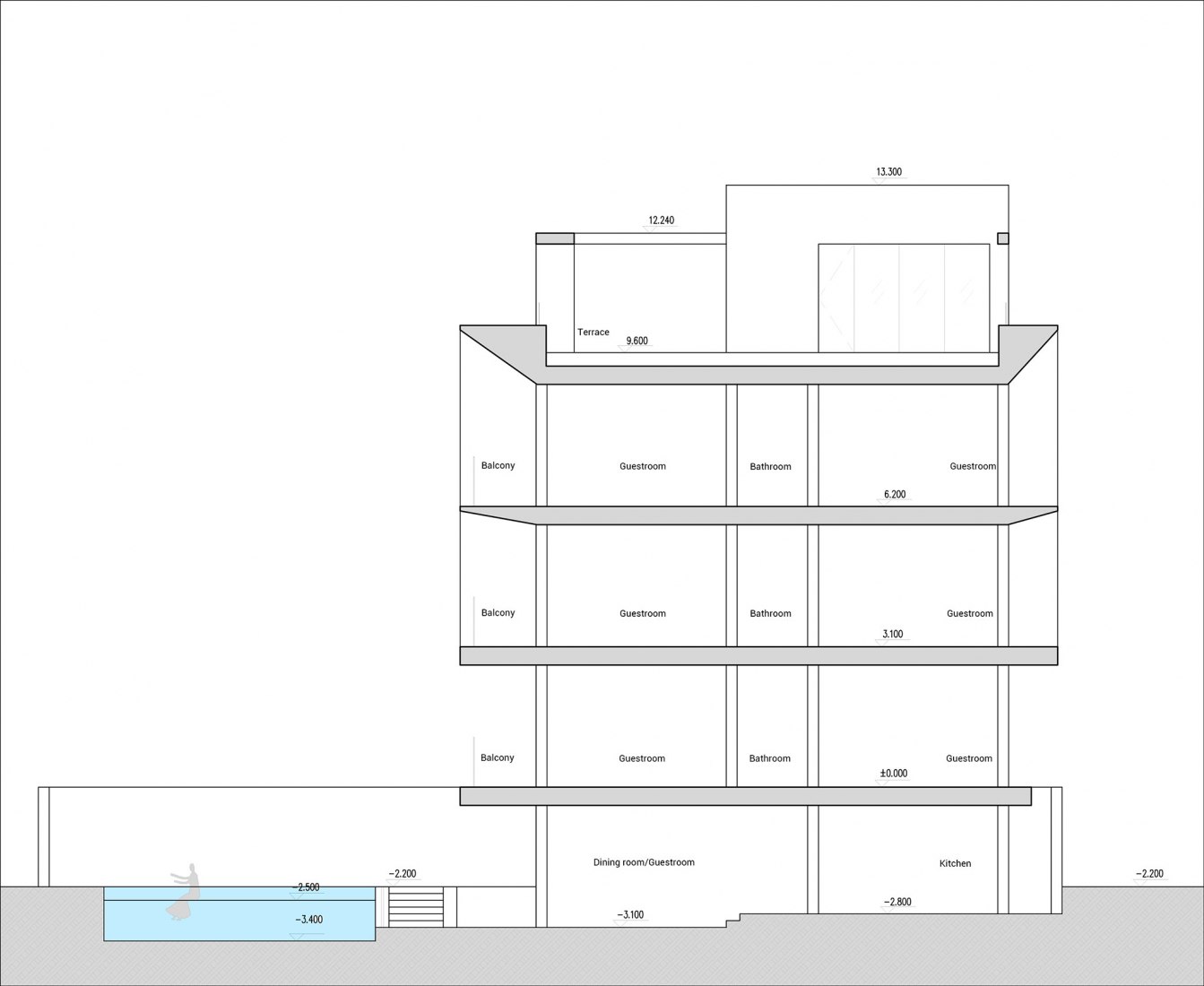 Section. 10³ Boutique Hotel by LQS Architects.