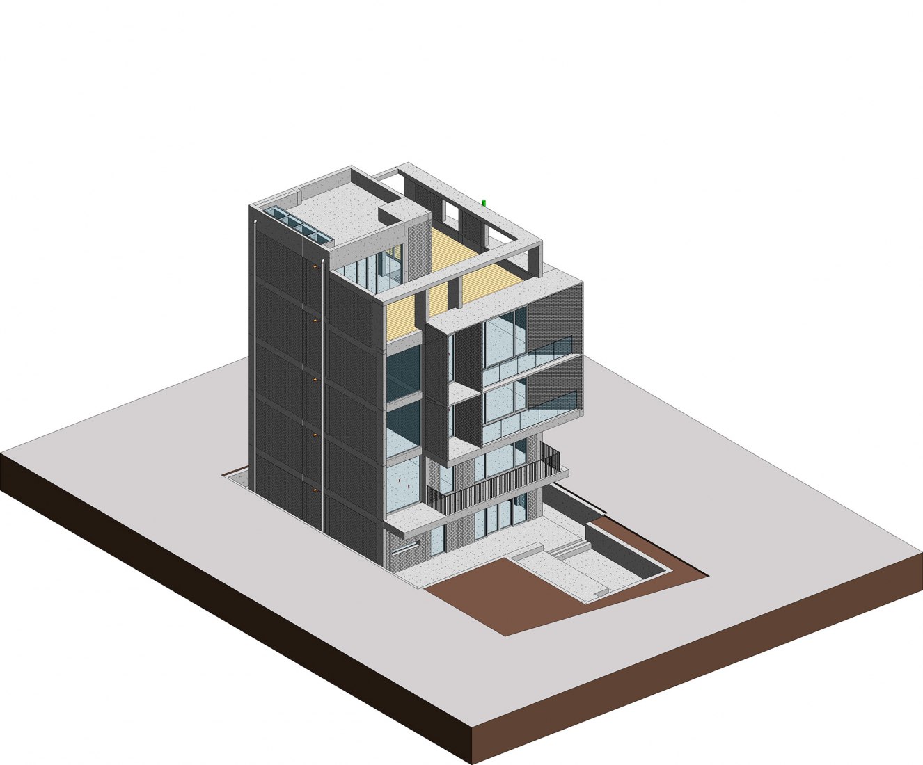 Axonometric. 10³ Boutique Hotel by LQS Architects.