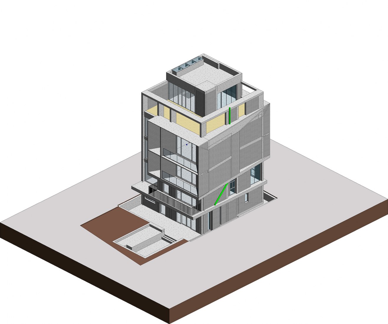 Axonometric. 10³ Boutique Hotel by LQS Architects.
