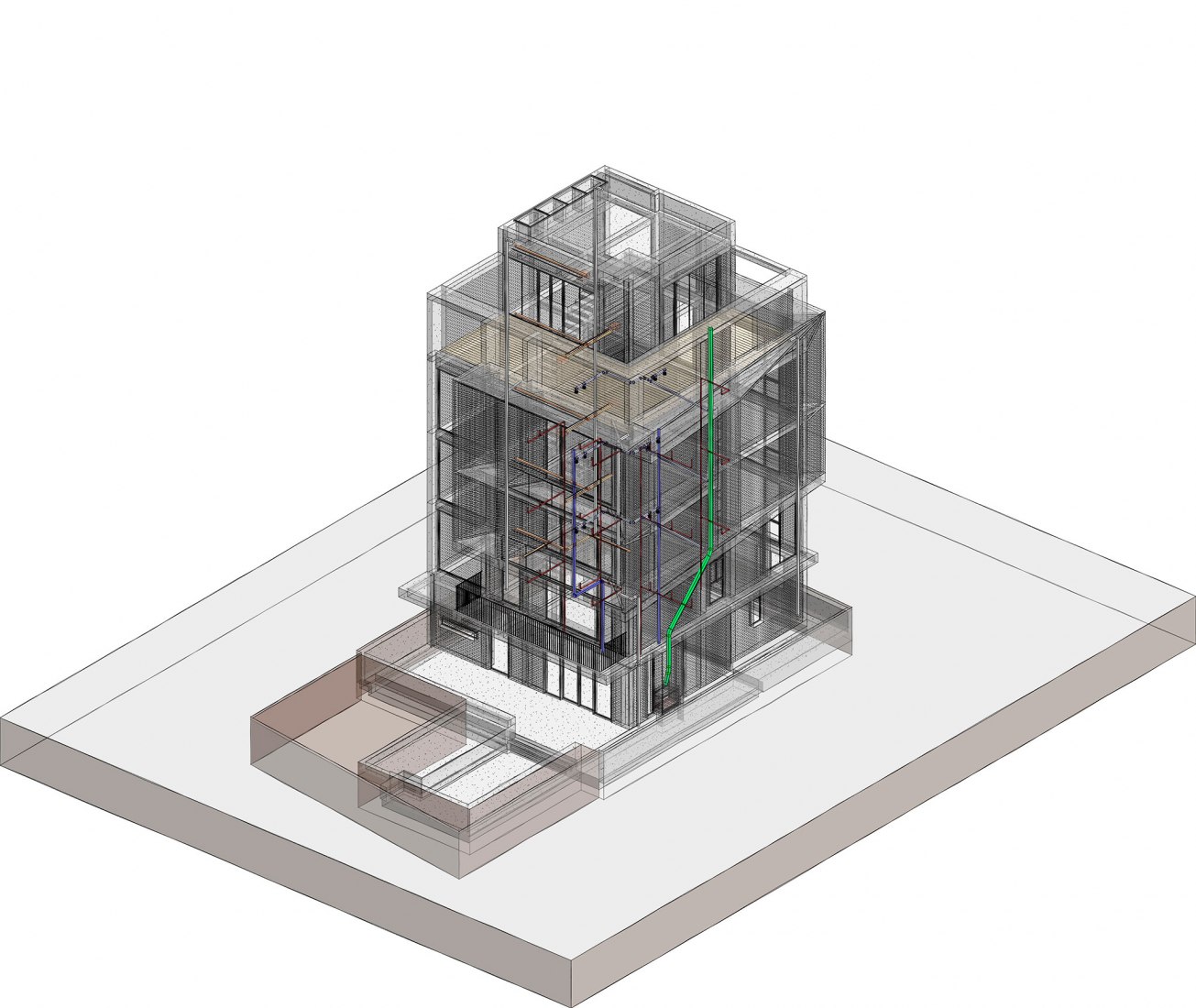 Axonometric. 10³ Boutique Hotel by LQS Architects.